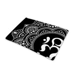 Black And White Om Print Pet Cooling Mat Cover