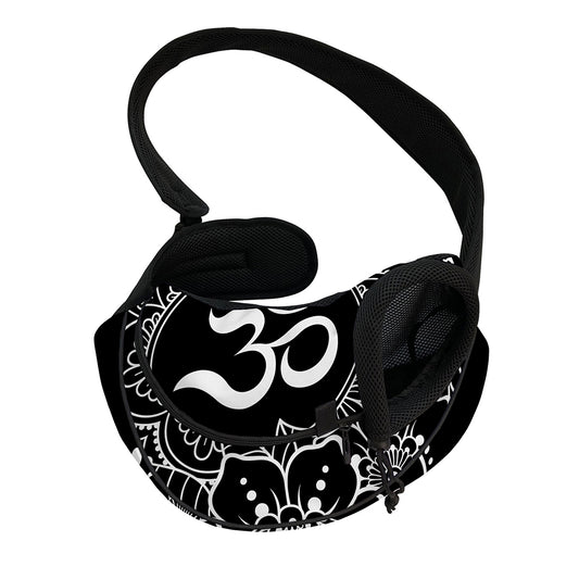 Black And White Om Print Pet Sling Carrier