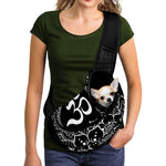 Black And White Om Print Pet Sling Carrier