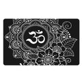 Black And White Om Print Polyester Doormat