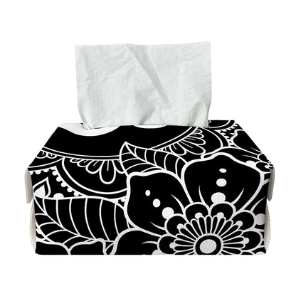 Black And White Om Print Rectangle Tissue Box Cover