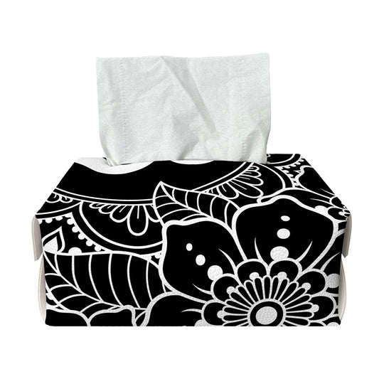 Black And White Om Print Rectangle Tissue Box Cover