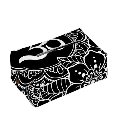 Black And White Om Print Rectangle Tissue Box Cover