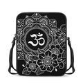 Black And White Om Print Rectangular Crossbody Bag
