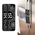 Black And White Om Print Refrigerator Handle Covers