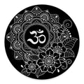Black And White Om Print Round Floor Mat