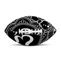 Black And White Om Print Rugby Ball