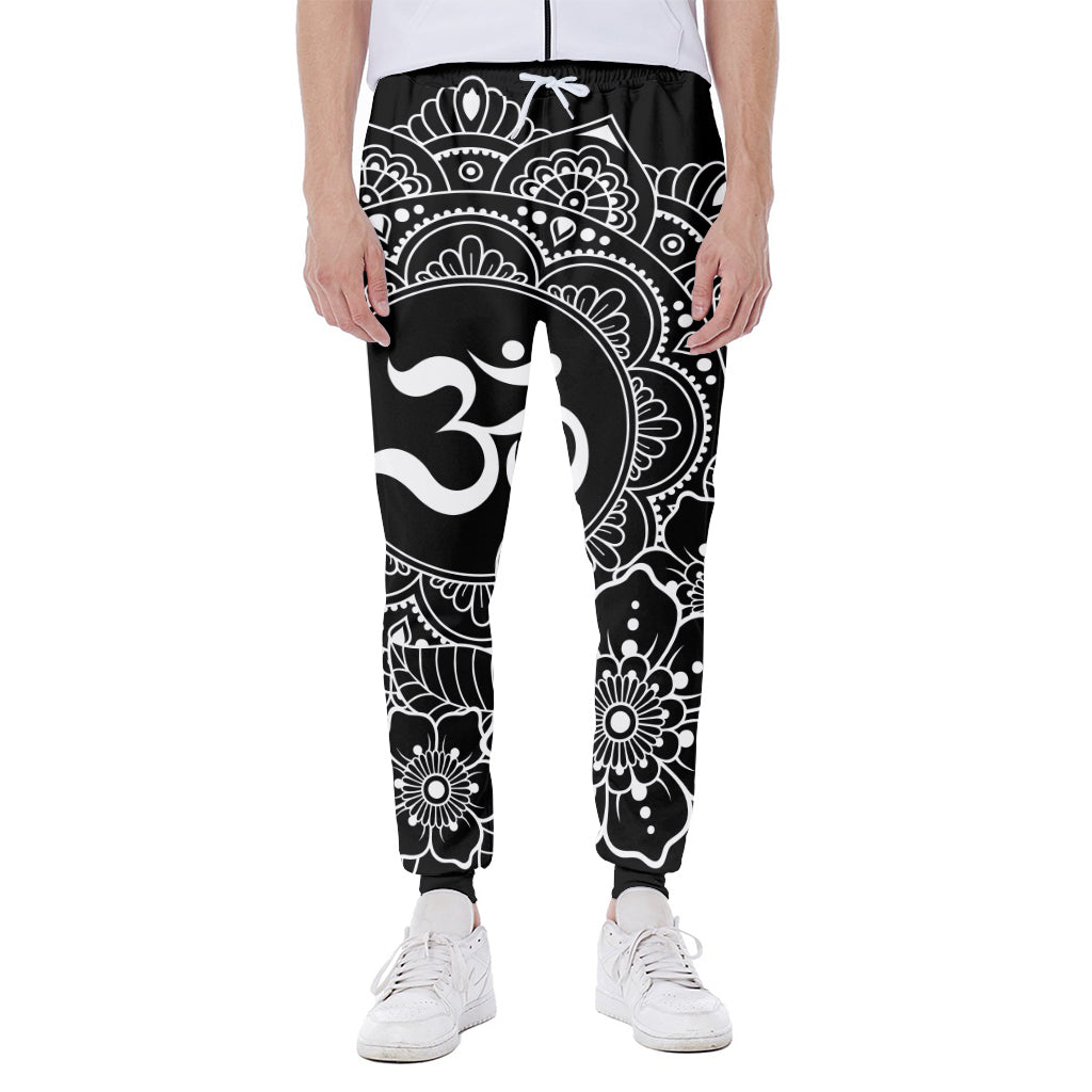 Black And White Om Print Scuba Joggers
