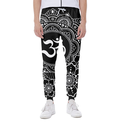 Black And White Om Print Scuba Joggers