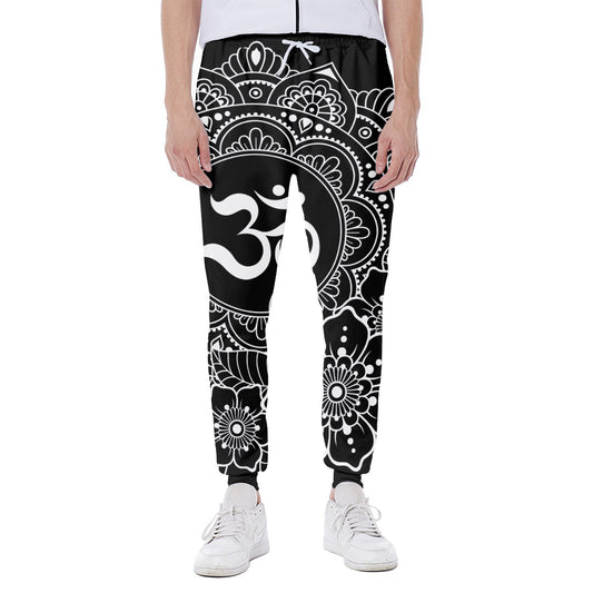 Black And White Om Print Scuba Joggers