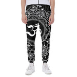 Black And White Om Print Scuba Joggers