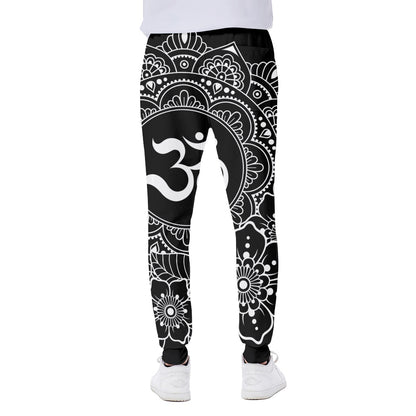 Black And White Om Print Scuba Joggers