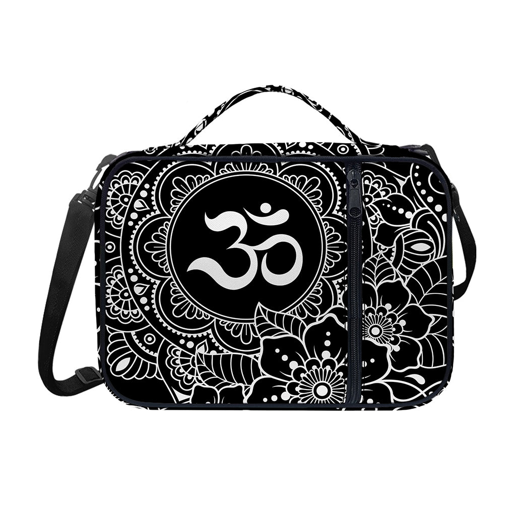 Black And White Om Print Shoulder Strap Bible Bag