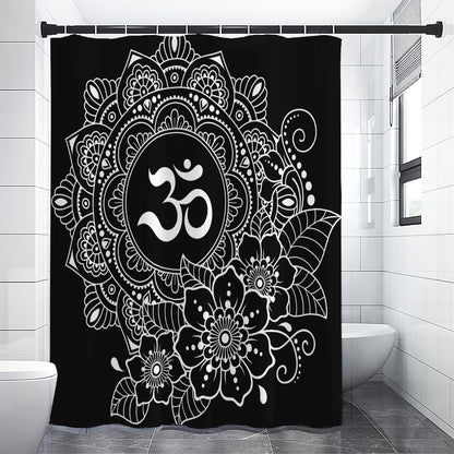 Black And White Om Print Shower Curtain
