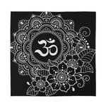 Black And White Om Print Silk Bandana