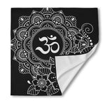Black And White Om Print Silk Bandana