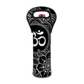 Black And White Om Print Single Neoprene Wine Tote