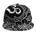 Black And White Om Print Snapback Cap