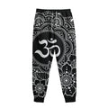 Black And White Om Print Sweatpants