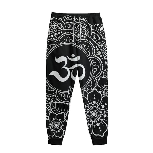 Black And White Om Print Sweatpants