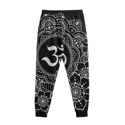 Black And White Om Print Sweatpants