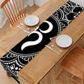 Black And White Om Print Table Runner