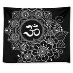 Black And White Om Print Tapestry