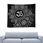Black And White Om Print Tapestry