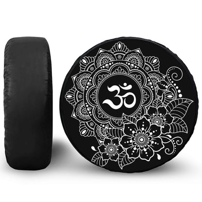Black And White Om Print Tire Cover