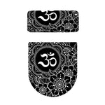 Black And White Om Print Toilet Lid And Tank Cover Set