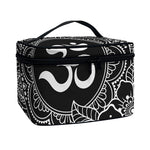 Black And White Om Print Travel Makeup Bag