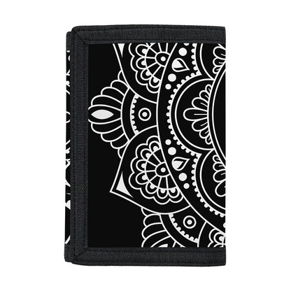 Black And White Om Print Trifold Wallet