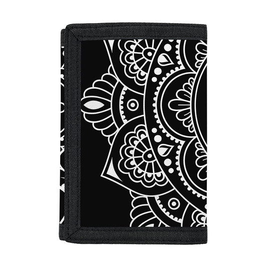 Black And White Om Print Trifold Wallet