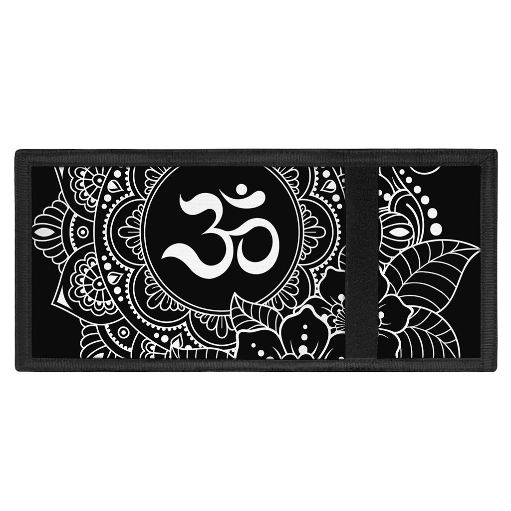 Black And White Om Print Trifold Wallet