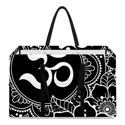 Black And White Om Print Utility Tote Bag