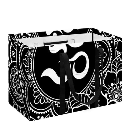 Black And White Om Print Utility Tote Bag