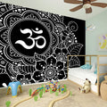 Black And White Om Print Wall Sticker