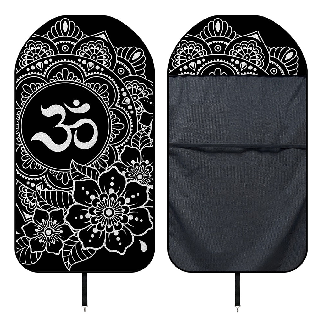 Black And White Om Print Waterproof Car Seat Cover