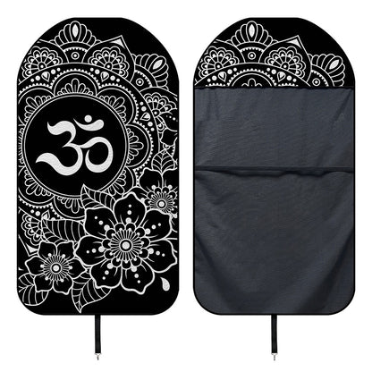 Black And White Om Print Waterproof Car Seat Cover