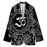 Black And White Om Print Women's Blazer