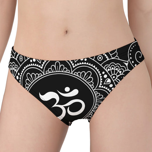 Black And White Om Print Women's Panties
