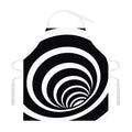 Black And White Optical Illusion Print Adjustable Apron