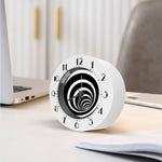 Black And White Optical Illusion Print Alarm Clock