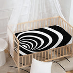 Black And White Optical Illusion Print Baby Crib Sheet