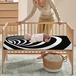 Black And White Optical Illusion Print Baby Crib Sheet