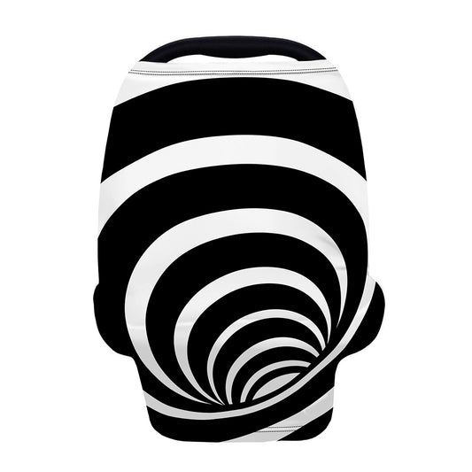 Black And White Optical Illusion Print Baby Seat Cover