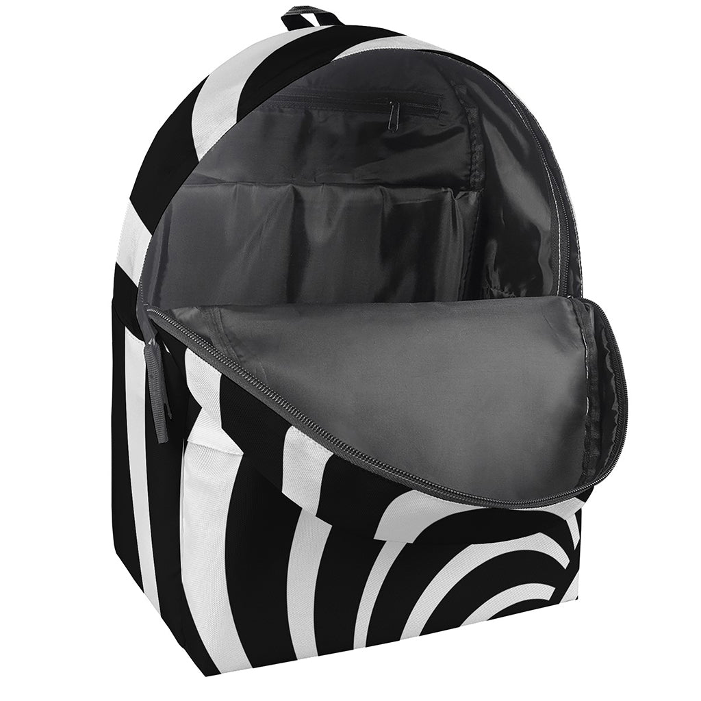 Black And White Optical Illusion Print Backpack