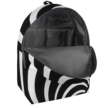 Black And White Optical Illusion Print Backpack