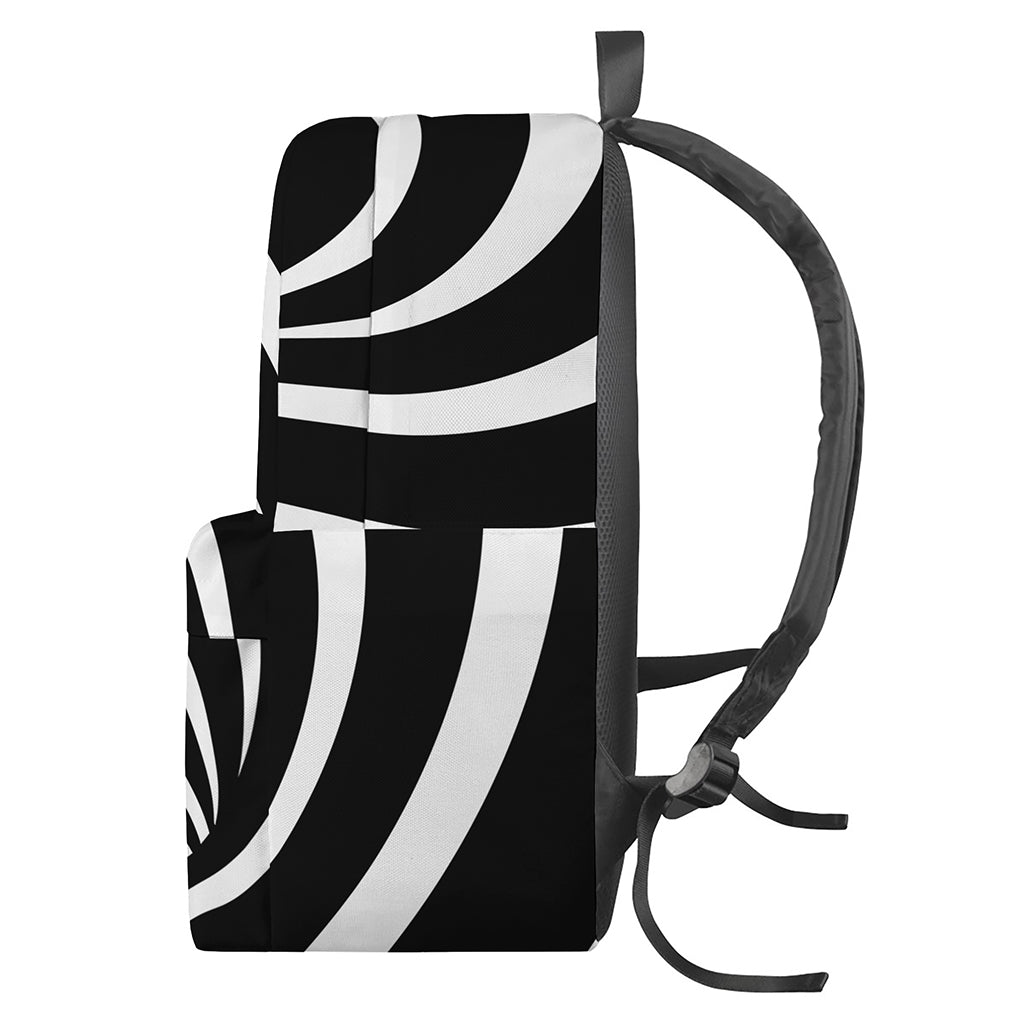 Black And White Optical Illusion Print Backpack