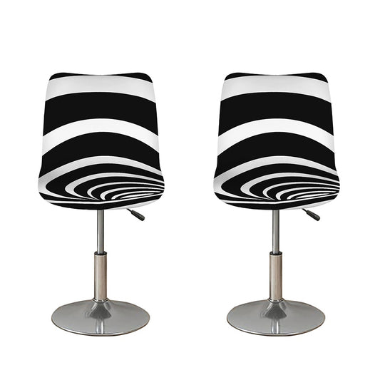 Black And White Optical Illusion Print Bar Stool Covers